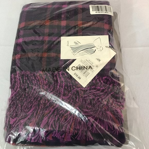 A New Day Purple Plaid Scarf - Picture 2 of 4